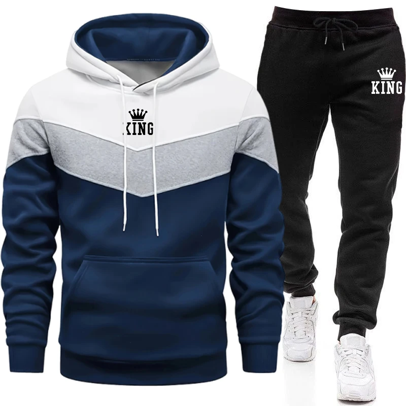 Warm Winter Clothing - King Printing Men's Tracksuit Quality Casual