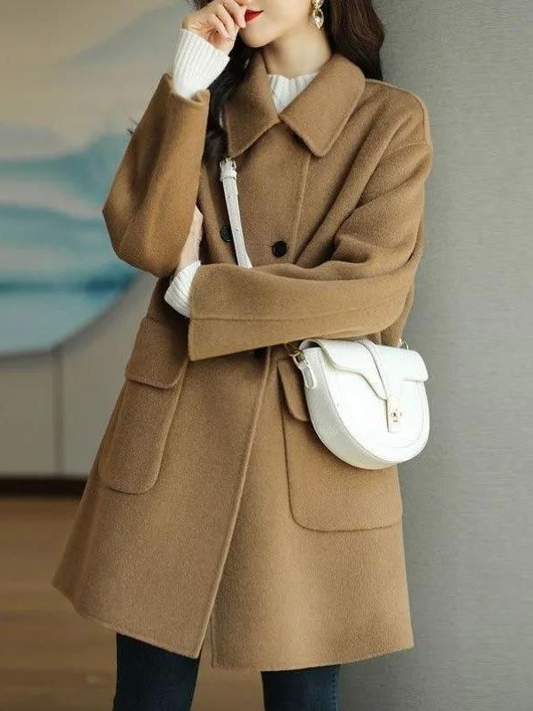 Winter Clothing Plus Size - Stylish Mid-Length Woolen Coat Autumn Winter