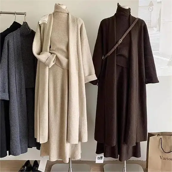 Winter Clothing Ladies - Three Piece Sets Women Long Sweater