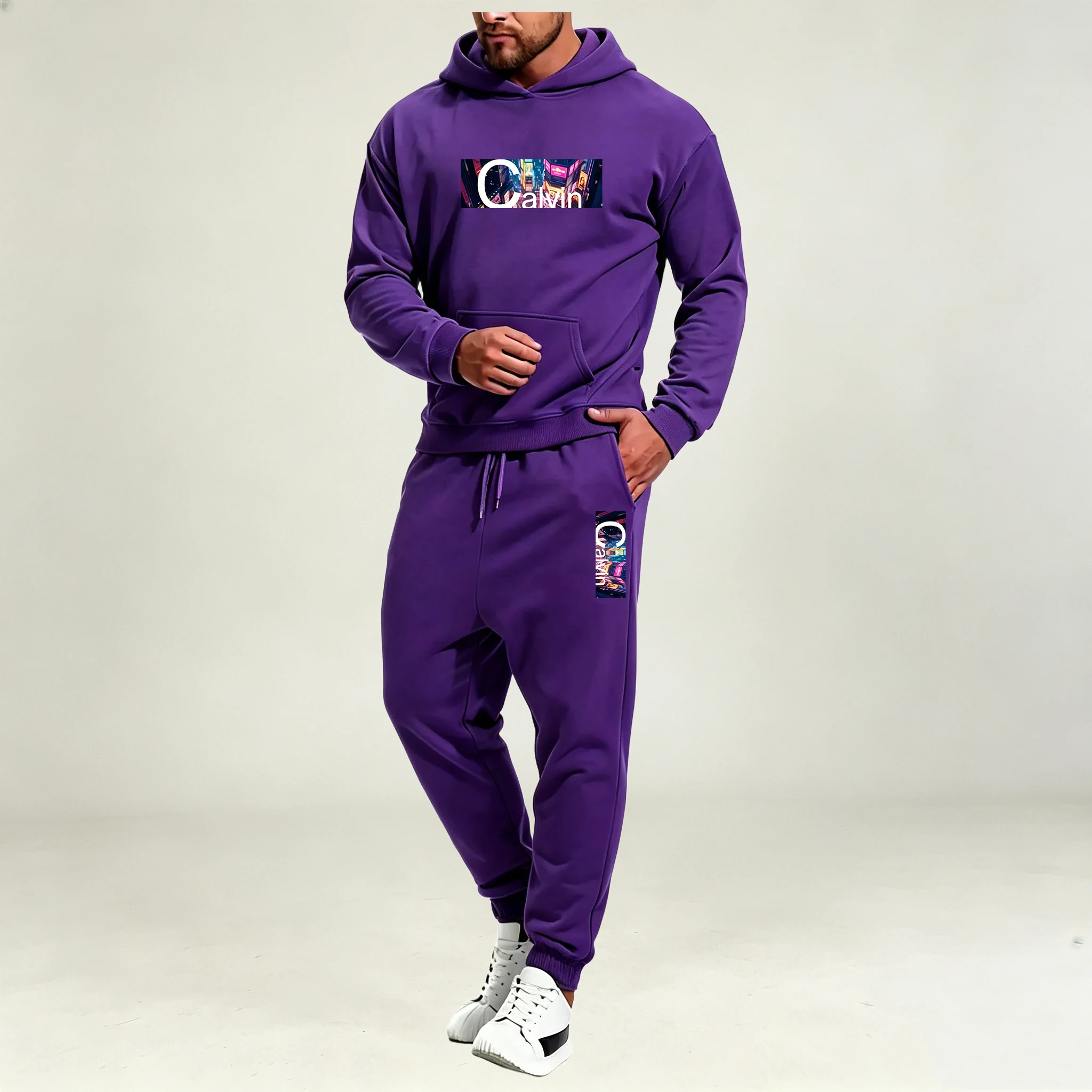 Warm Winter Clothing - Men Clothing 2Pieces Sets Hoodies Autumn