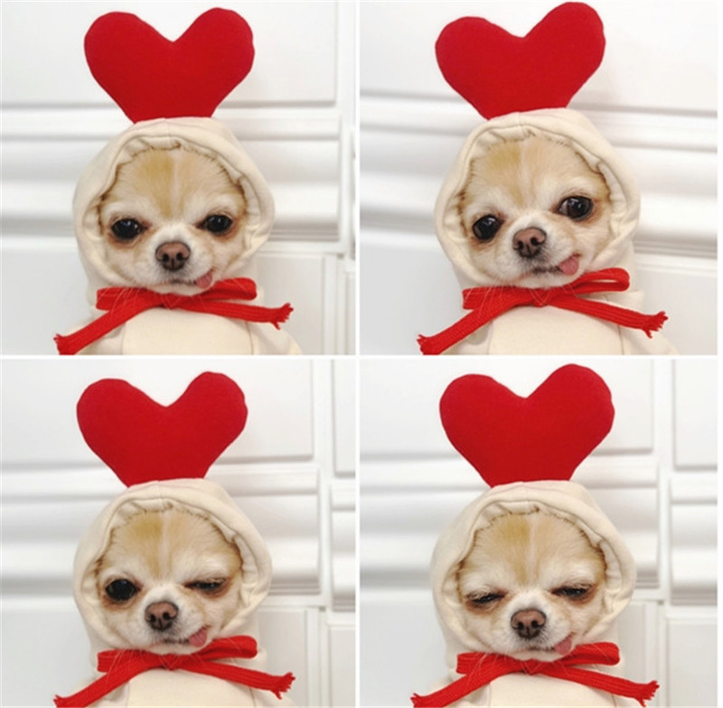 Winter Clothing In French - Winter Cartoon Pet Clothes Cute Heart