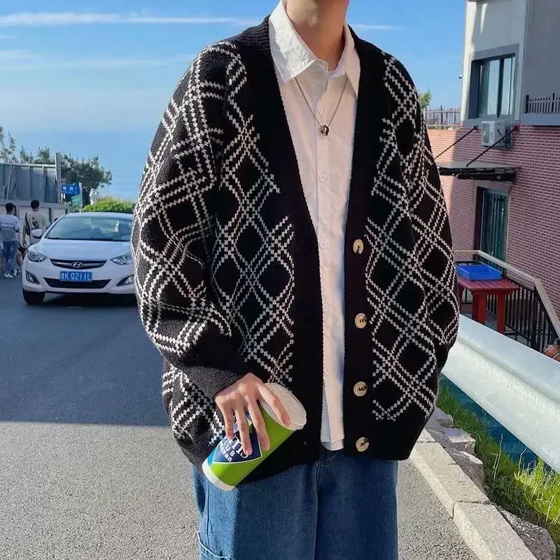 Men's Clothing Plaid Knit Swea - огляд і ціна Winter Clothing Meme