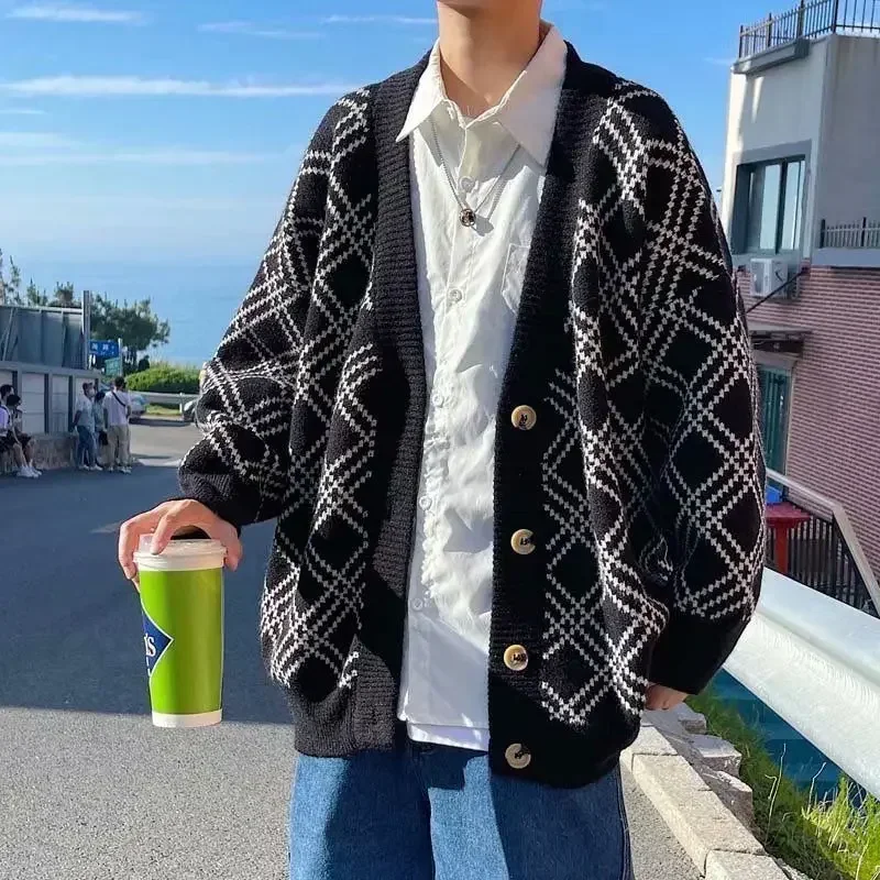 Men's Clothing Plaid Knit Swea - огляд і ціна Winter Clothing Meme