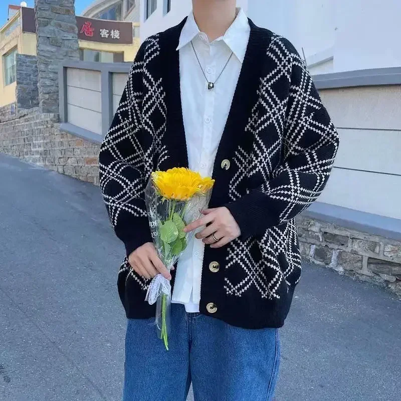 Men's Clothing Plaid Knit Swea - огляд і ціна Winter Clothing Meme
