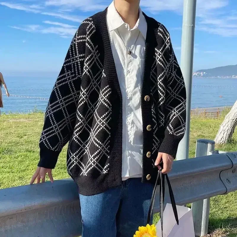 Men's Clothing Plaid Knit Swea - огляд і ціна Winter Clothing Meme