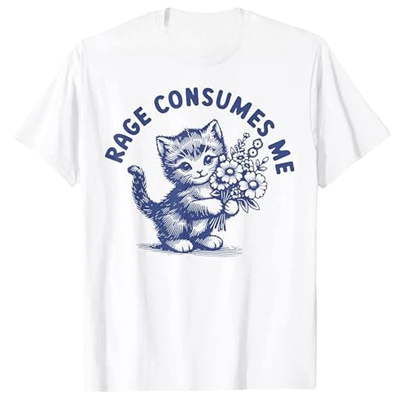 Rage Consumes Me Cat Flower Cu - огляд і ціна Winter Clothing Meme