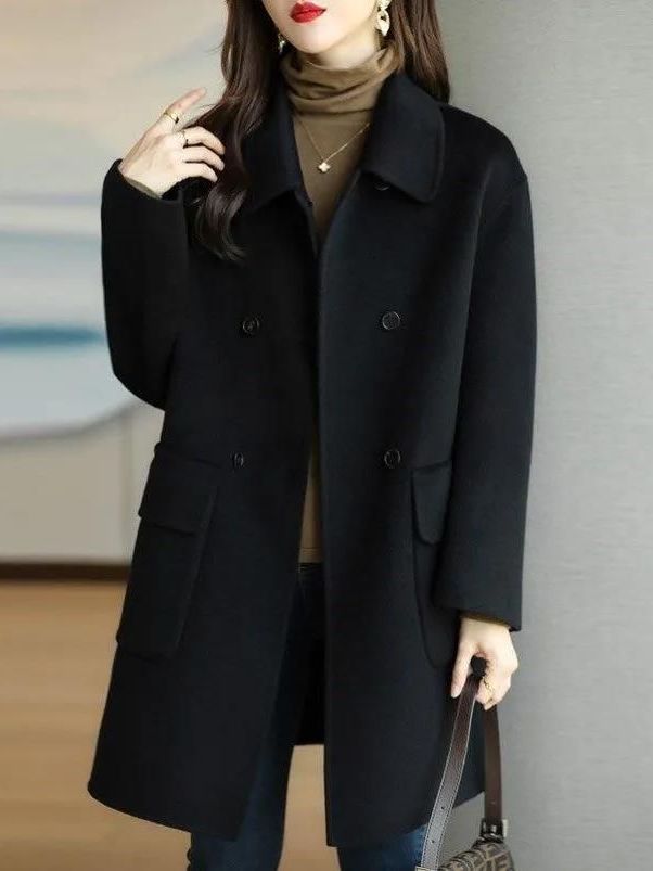 Stylish Mid-Length Woolen Coat - огляд і ціна Winter Clothing Plus Size