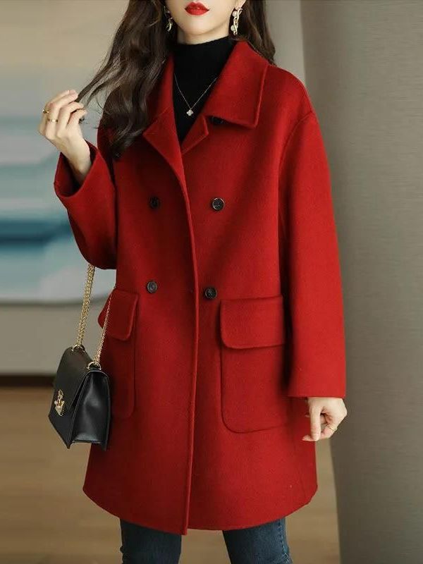Stylish Mid-Length Woolen Coat - огляд і ціна Winter Clothing Plus Size