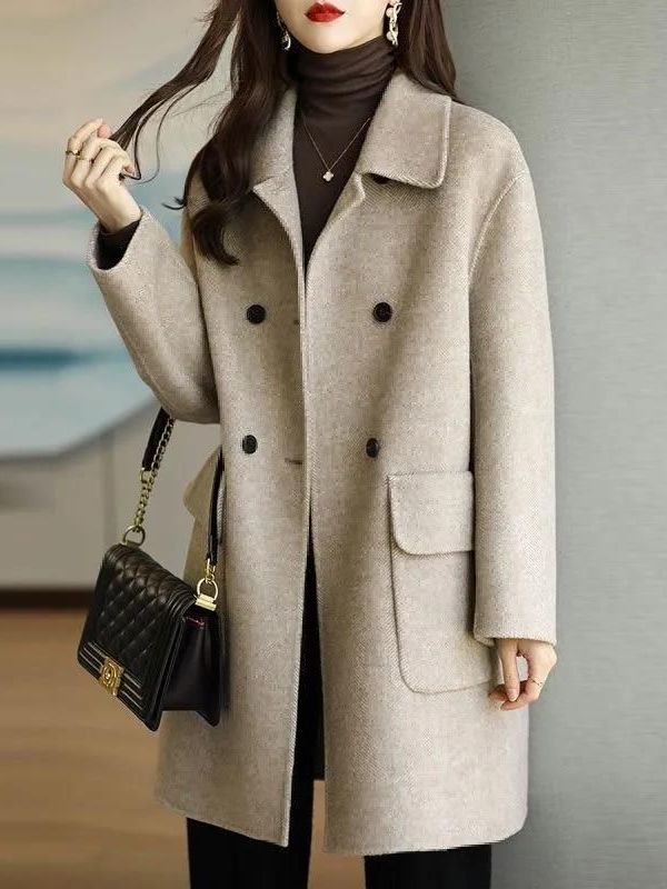 Stylish Mid-Length Woolen Coat - огляд і ціна Winter Clothing Plus Size