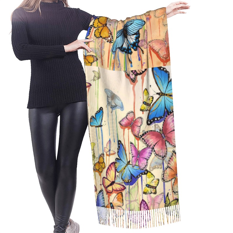 Retro Butterfly Winter Cashmer - огляд і ціна Cashmere Scarf Wrap