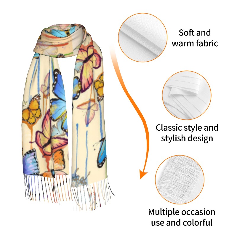 Retro Butterfly Winter Cashmer - огляд і ціна Cashmere Scarf Wrap