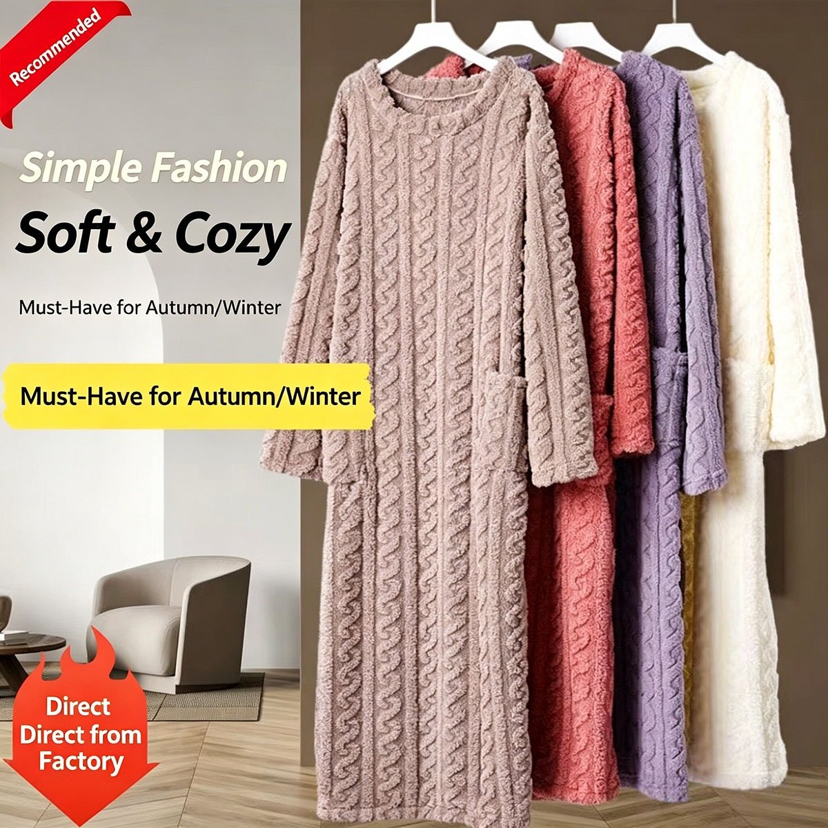 Winter Coral Velvet Nightgown, - огляд і ціна Winter Clothing Essentials
