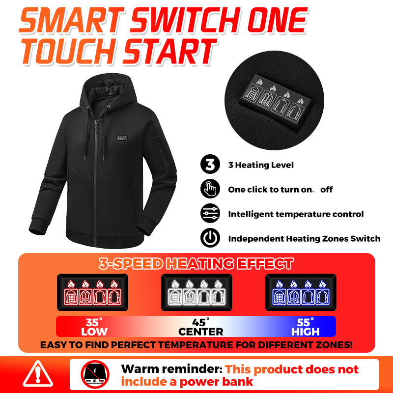 Heating Hoodie 26 Zones Heated - огляд і ціна Winter Clothing Hiking