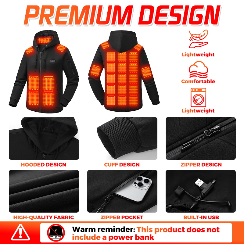 Heating Hoodie 26 Zones Heated - огляд і ціна Winter Clothing Hiking