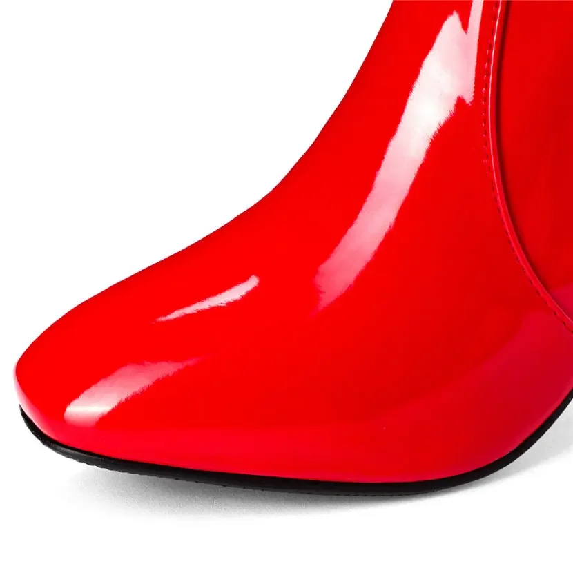 Red White Patent Leather Women - огляд і ціна Winter Clothing Ladies