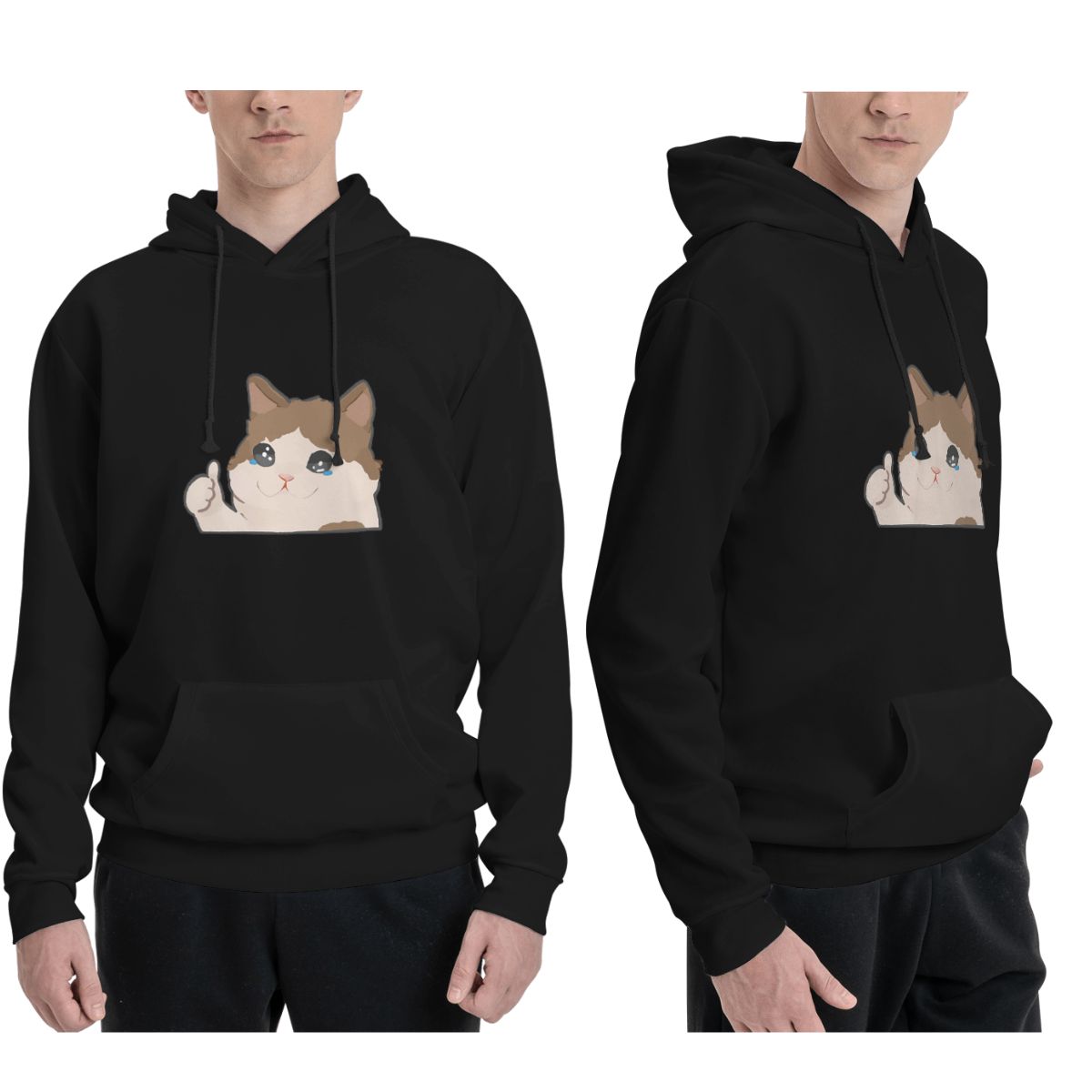 Crying Cat Meme Hoodies Men's  - огляд і ціна Winter Clothing Meme